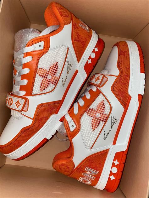 louis vuitton trainers orange|louis vuitton trainer denim.